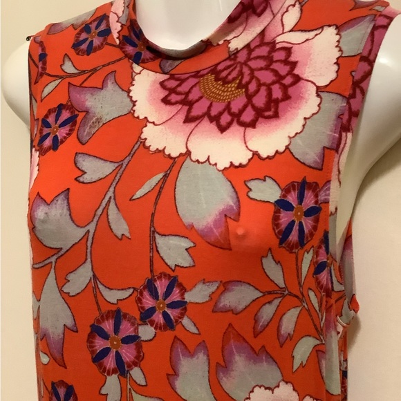 Floral sleeveless summer dress colorful stretchy size 12-14 fits great 🌺 - Picture 7 of 9